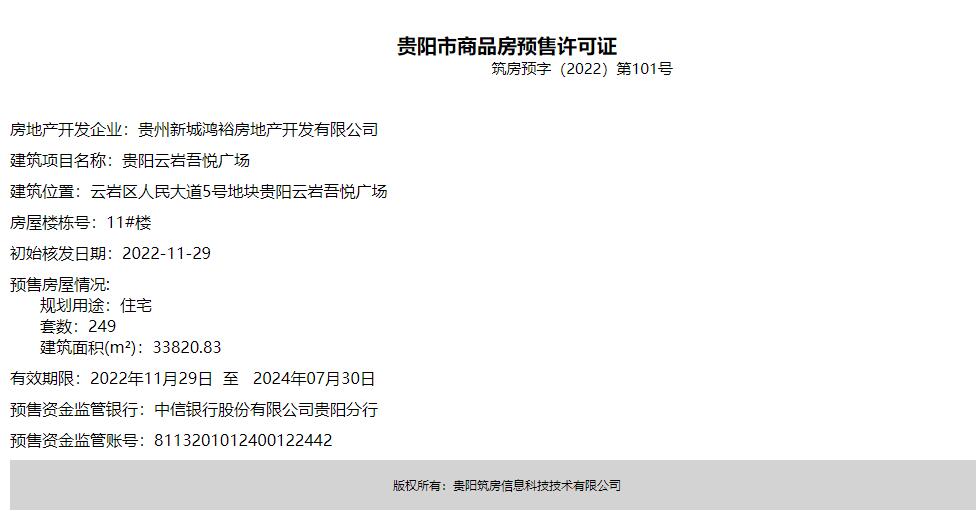 拿证信息 | 今日，贵阳中国铁建·铁建城、保利·明玥半山等三个项目进行预售证公示，共983套房源准予入市销售