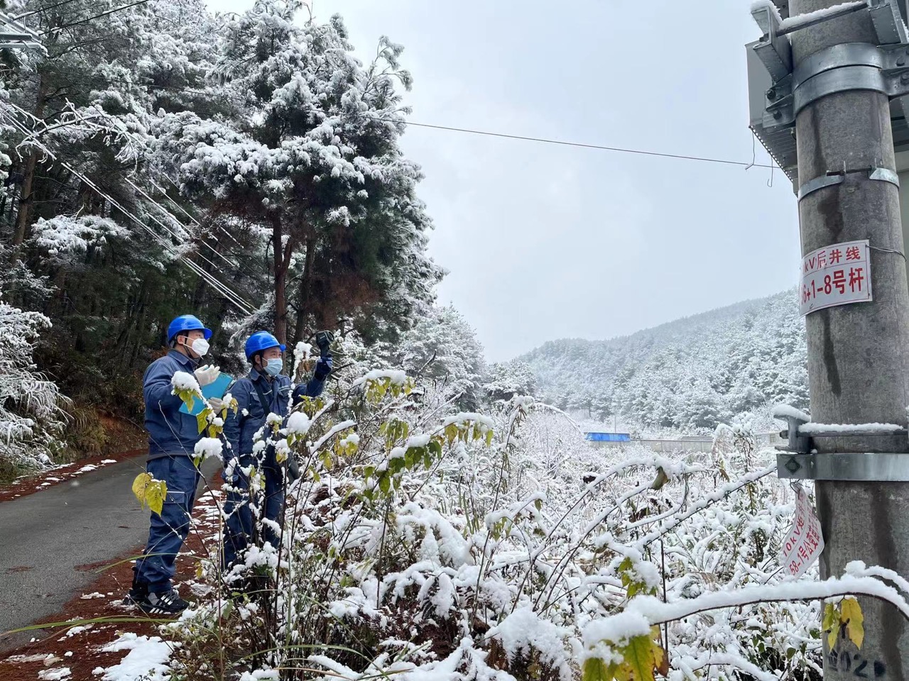 持续低温 贵阳电网36条线路覆冰