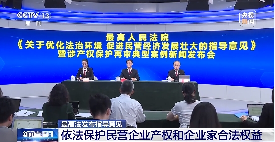 最高法发布意见依法保护民营企业产权和企业家合法权益