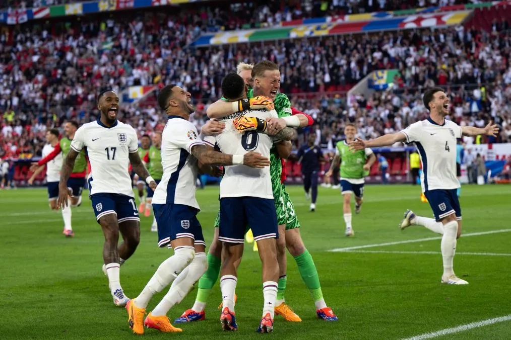 进行的2024欧洲足球锦标赛四分之一决赛中,英格兰队120分钟与瑞士队1